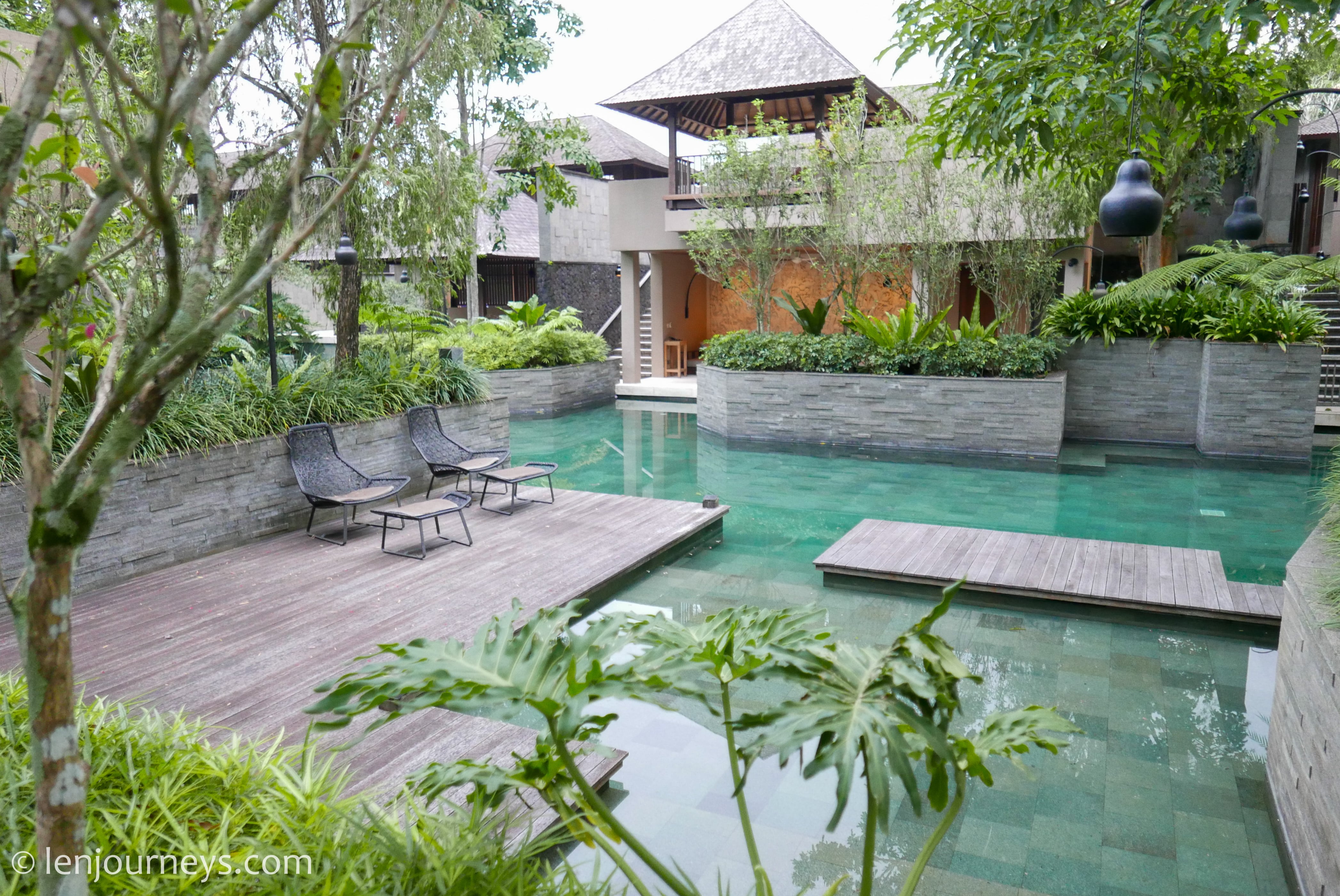 Relaxing area along the water's edge