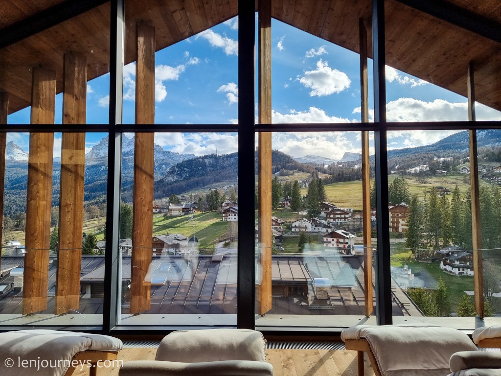 The spa area in Hotel de Len, Cortina D'Ampezzo