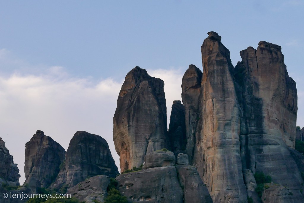 The rock pillars at sunset