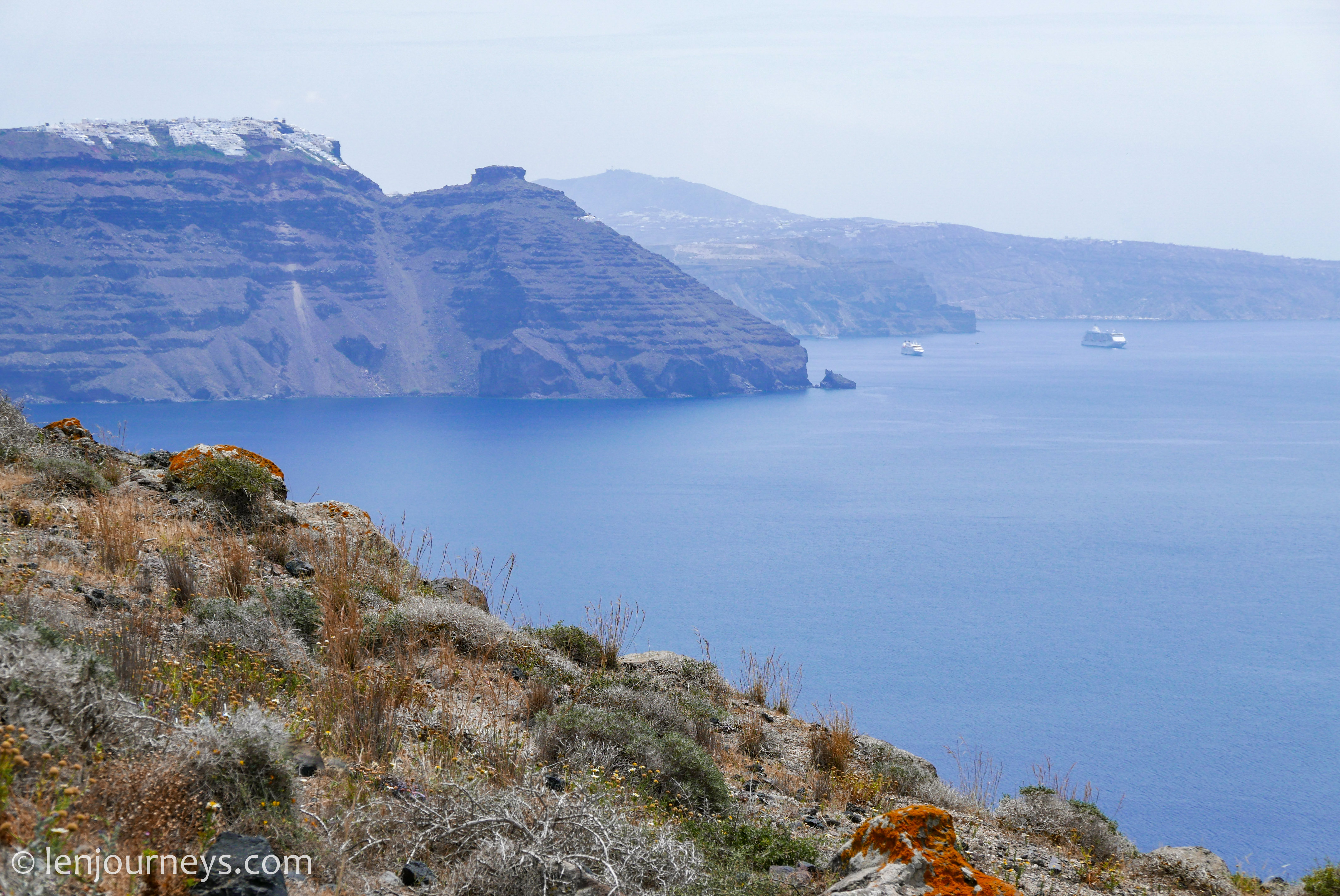 The caldera of Santorini