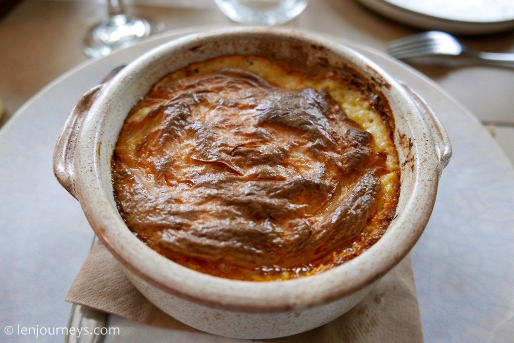 Galaktoboureko - a traditional pastry filled with custard and flavored with citrus fruit