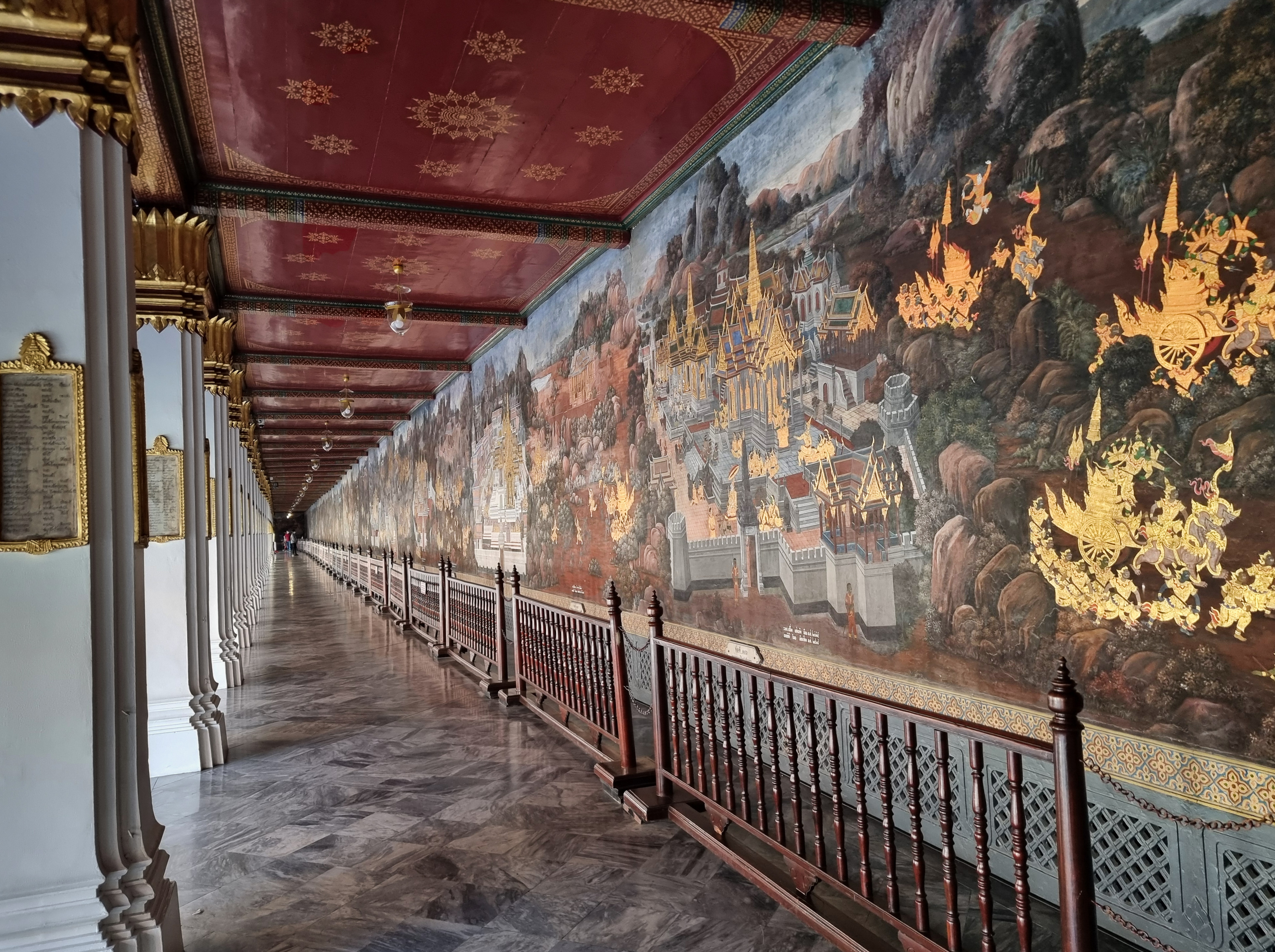 Mural paintings surround Wat Phra Kew, Rattanakosin