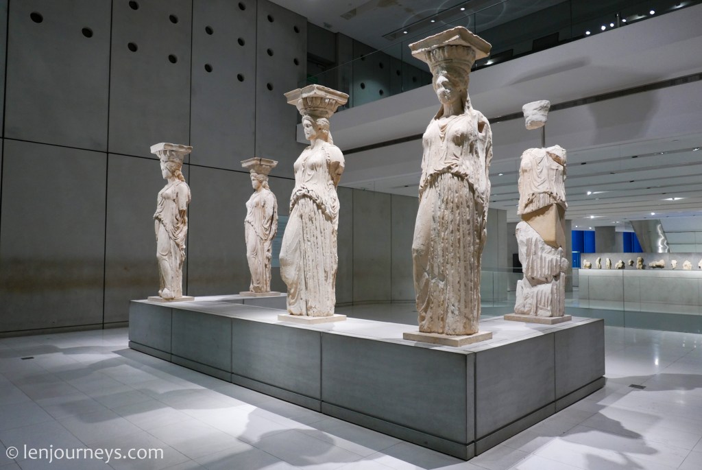 The five original maiden columns of the Erechtheion