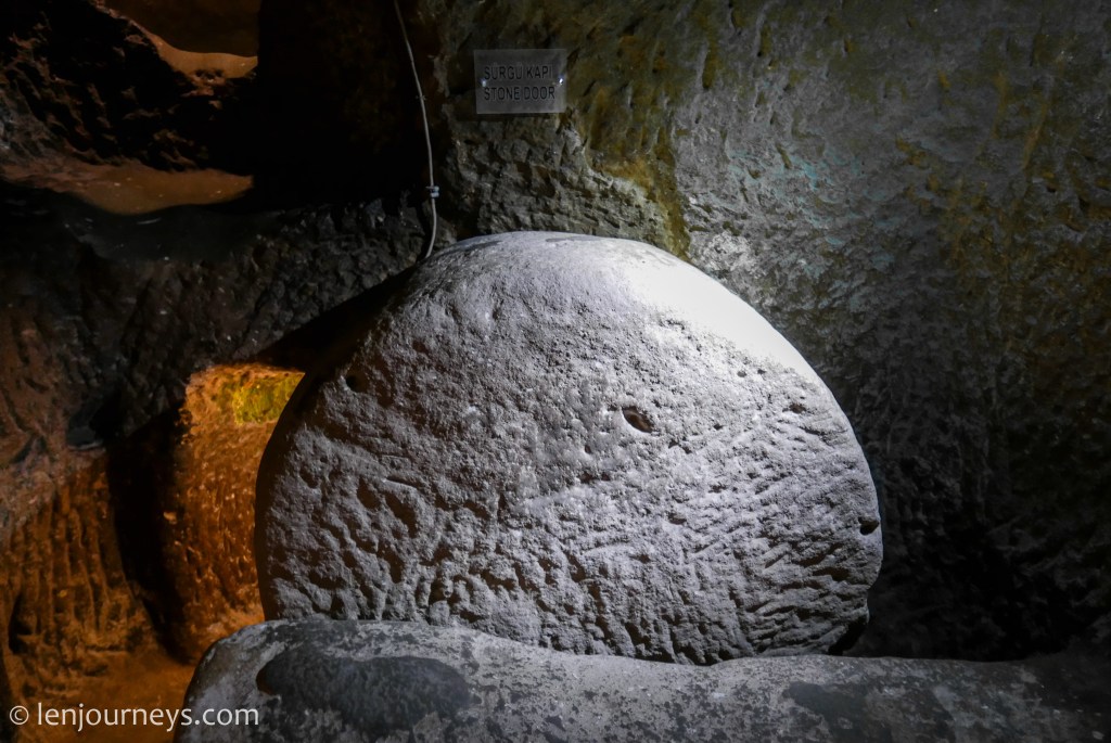 Stone gate in the Ozkonak underground city