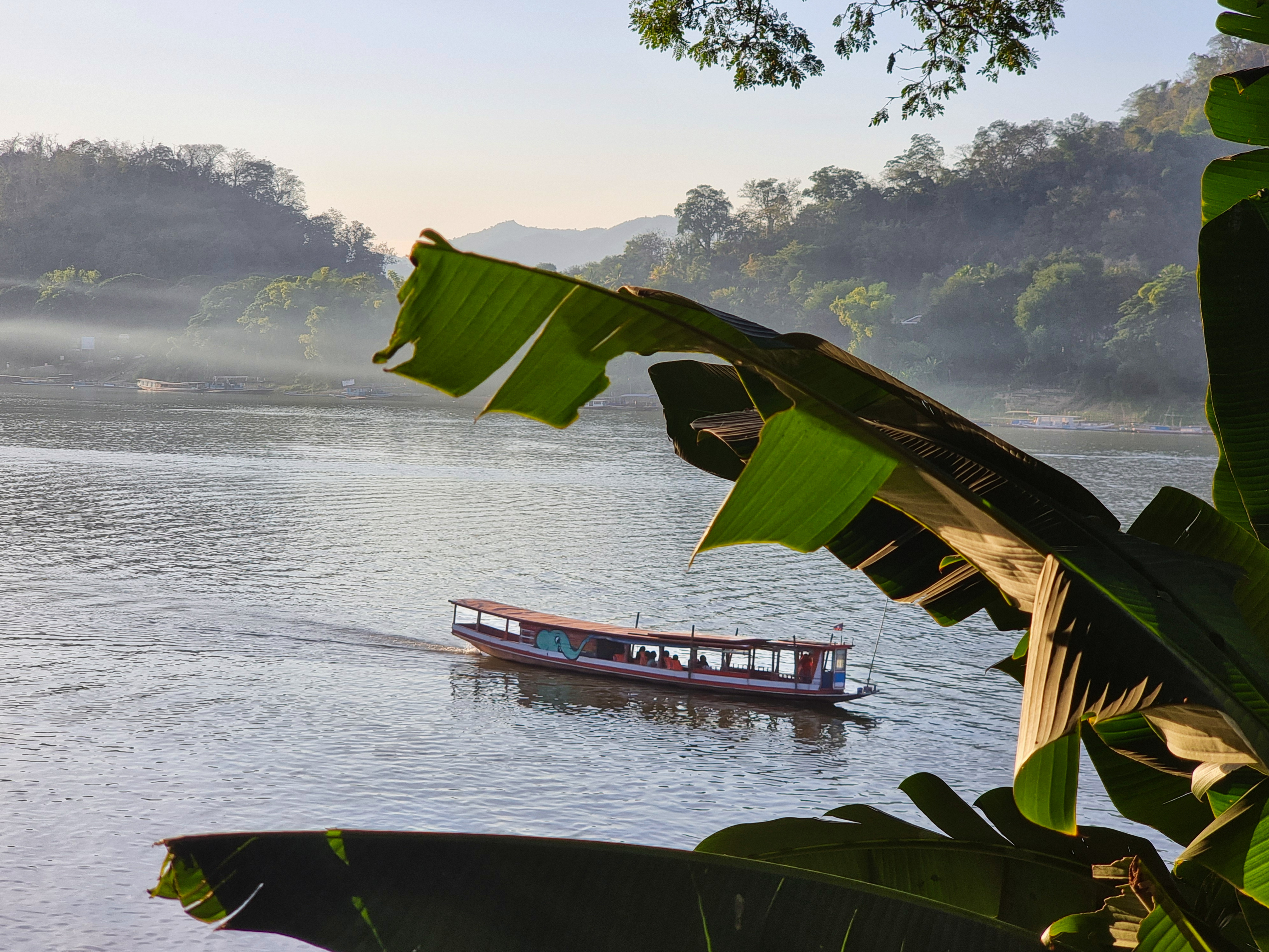 Long boat on the Mekong River