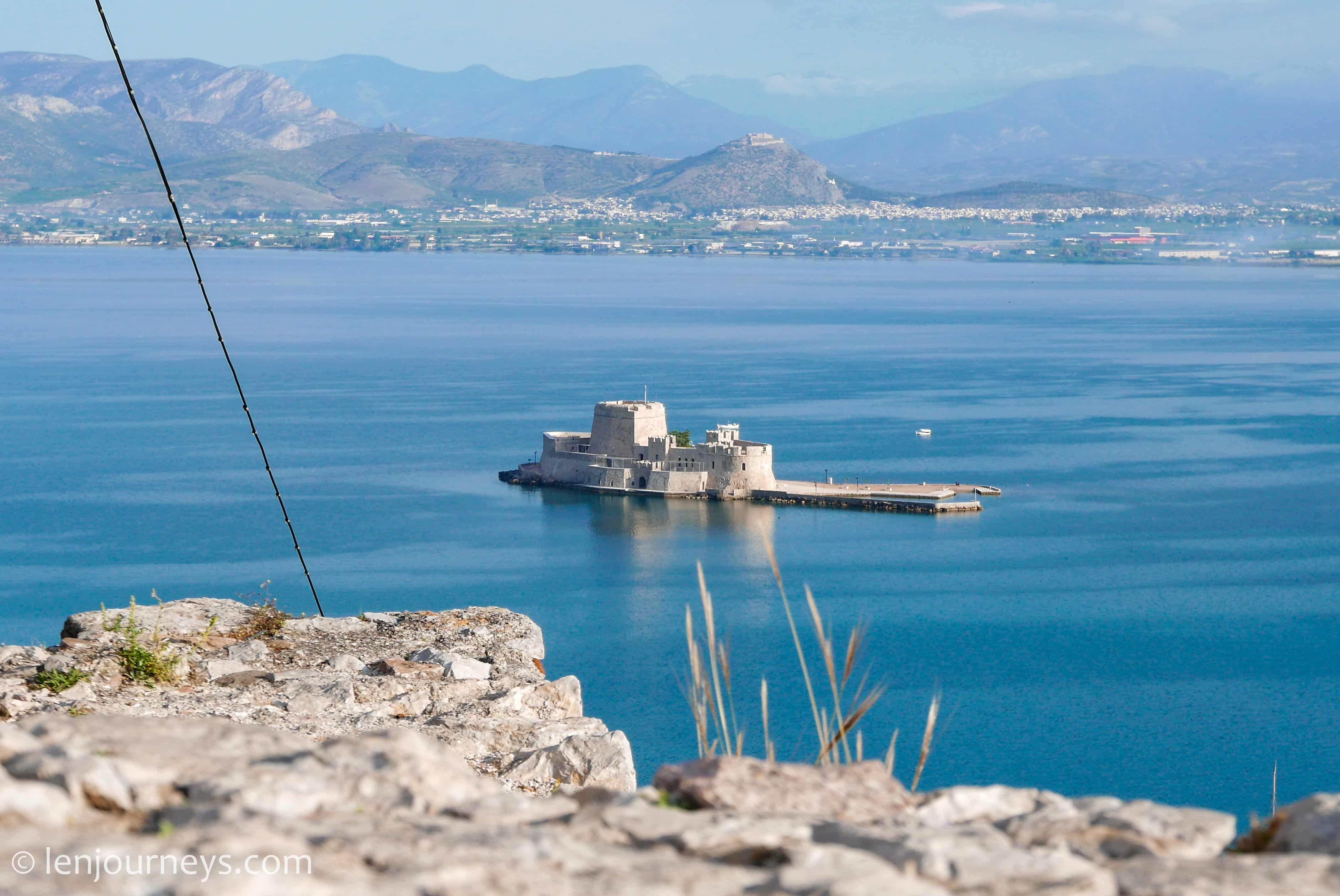 Bourtzi Fortress in Nafplio Bay