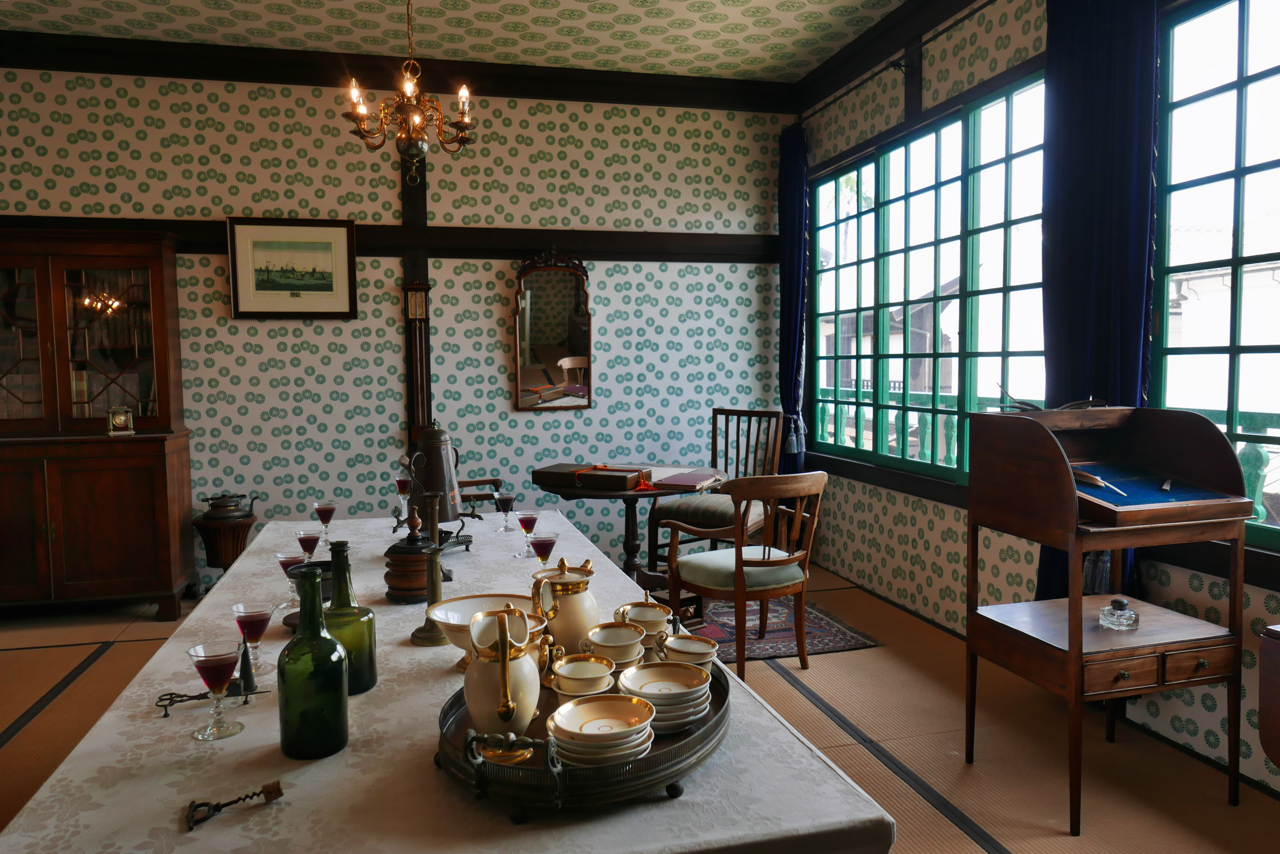 Dining room in the Chief House, Dejima, Nagasaki