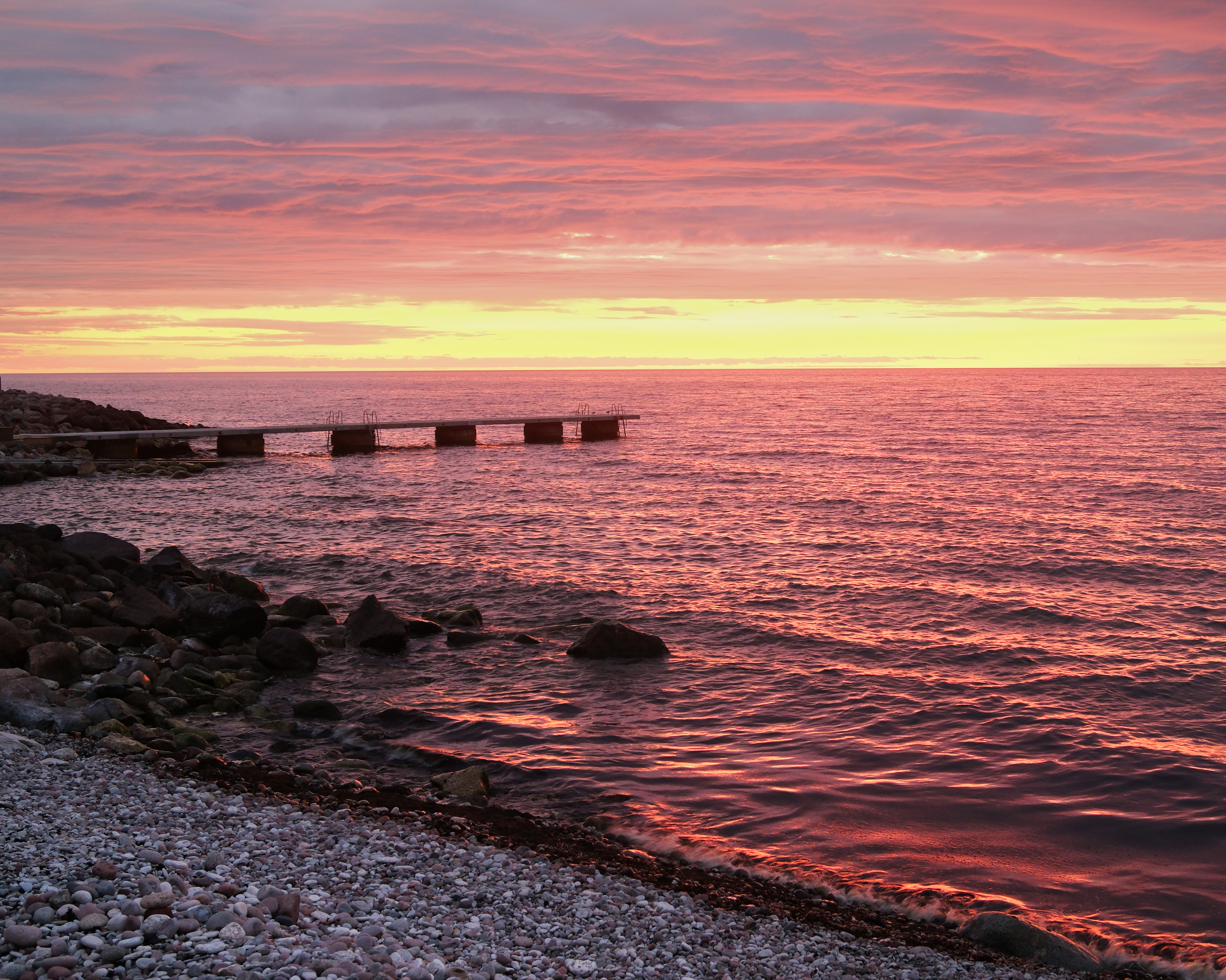Flaming sunset in Visby