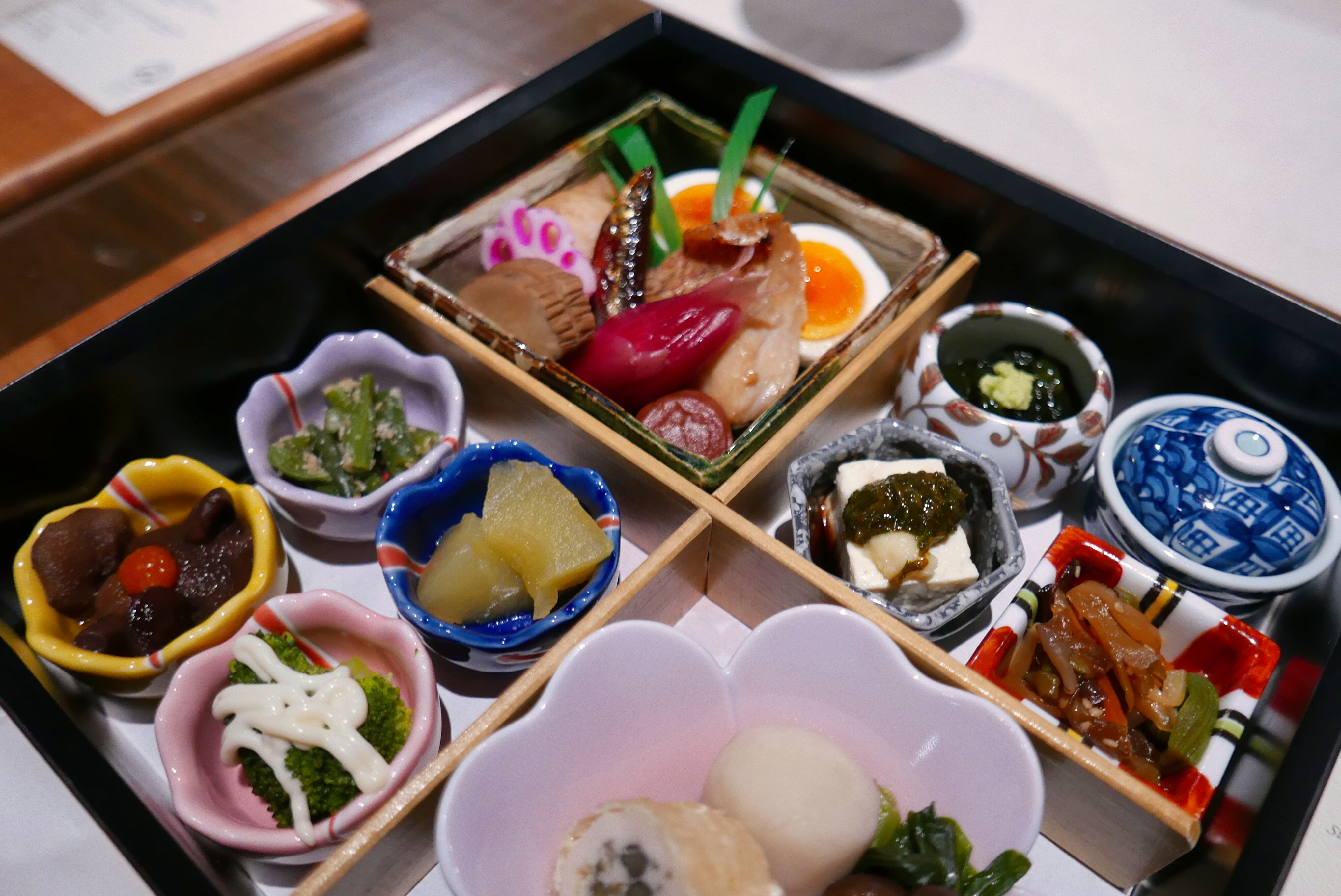 Bento-style breakfast at wanoi Kakunodate