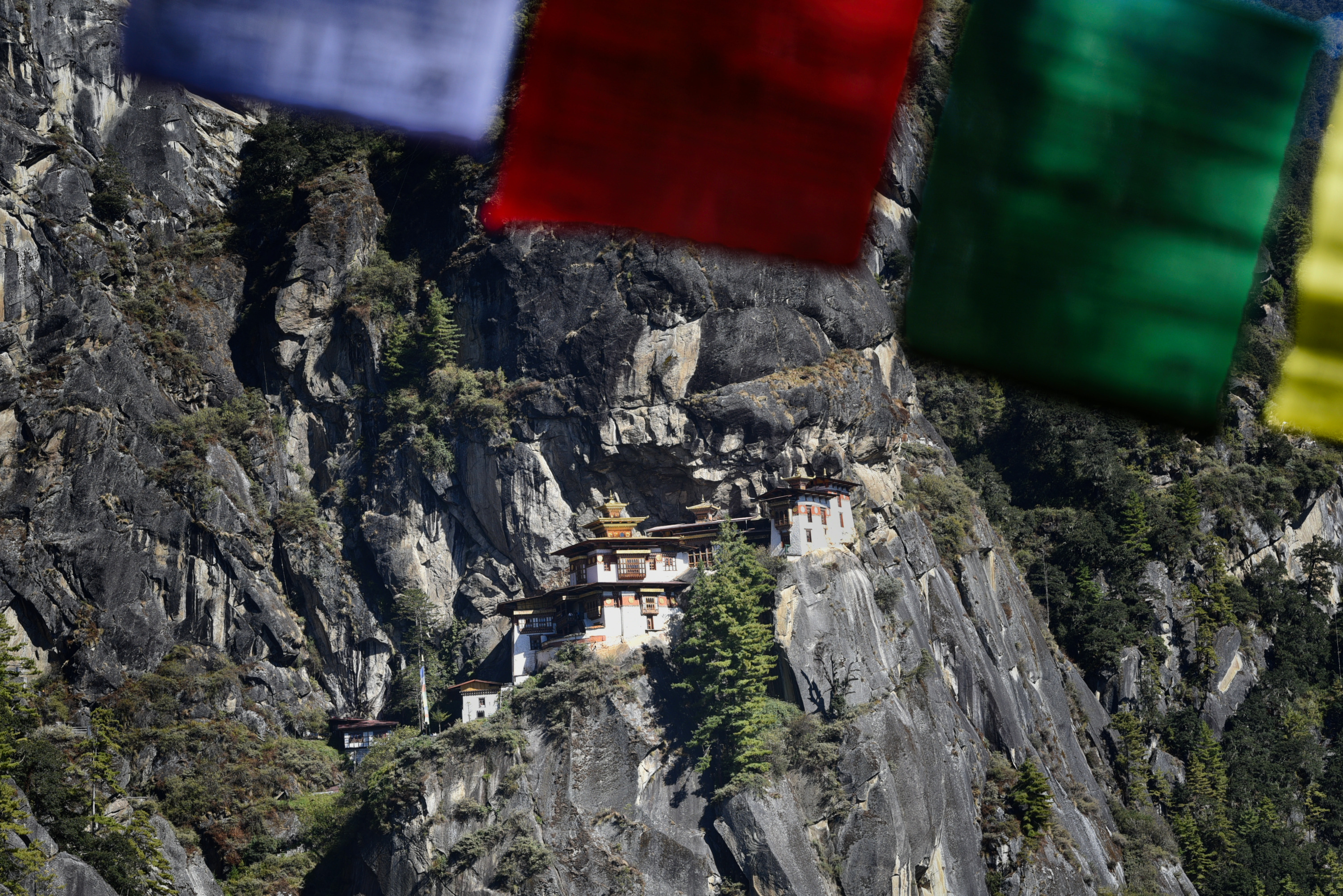 Prayer flags and the monastery