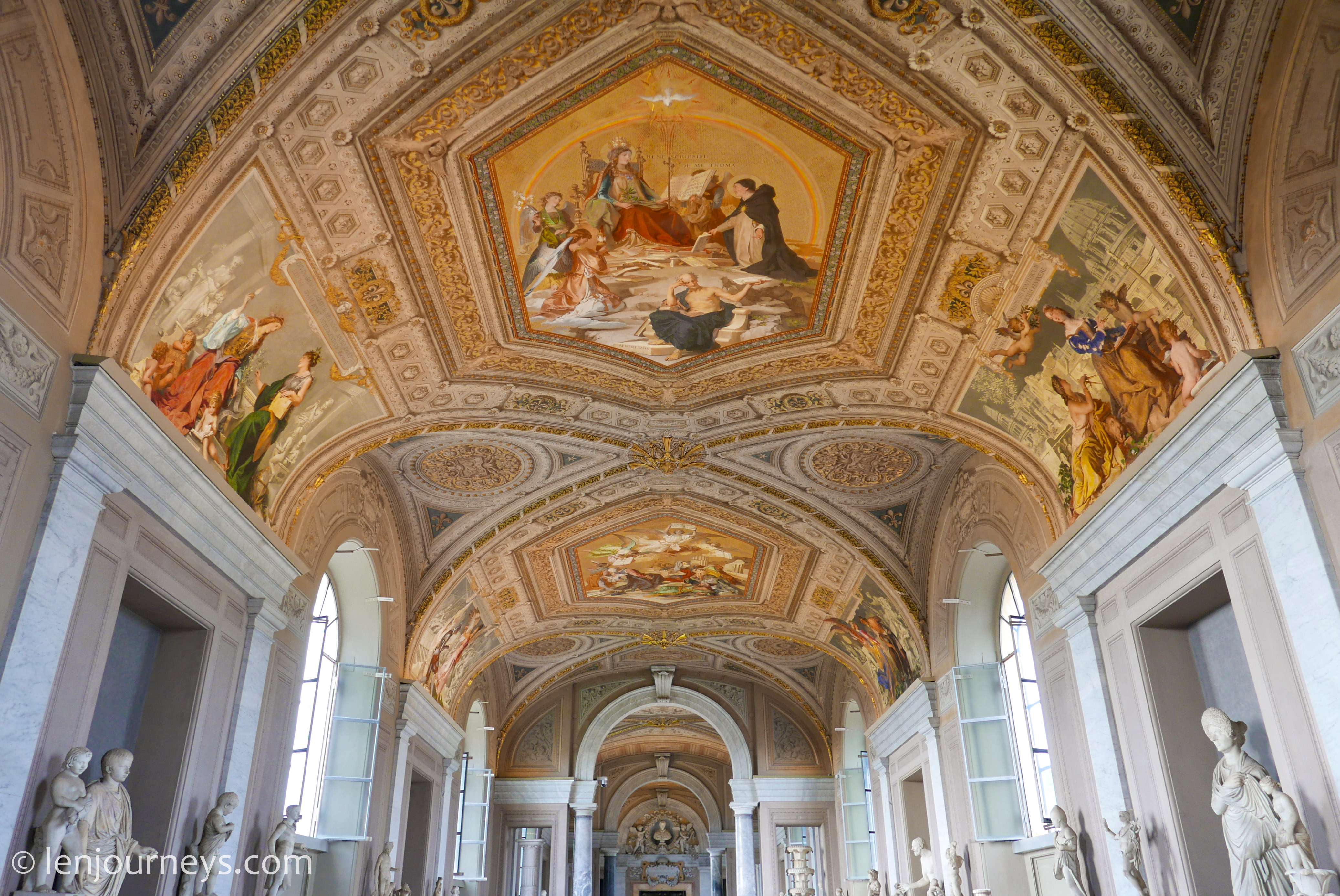 An exhibition hall in the Vatican Museums